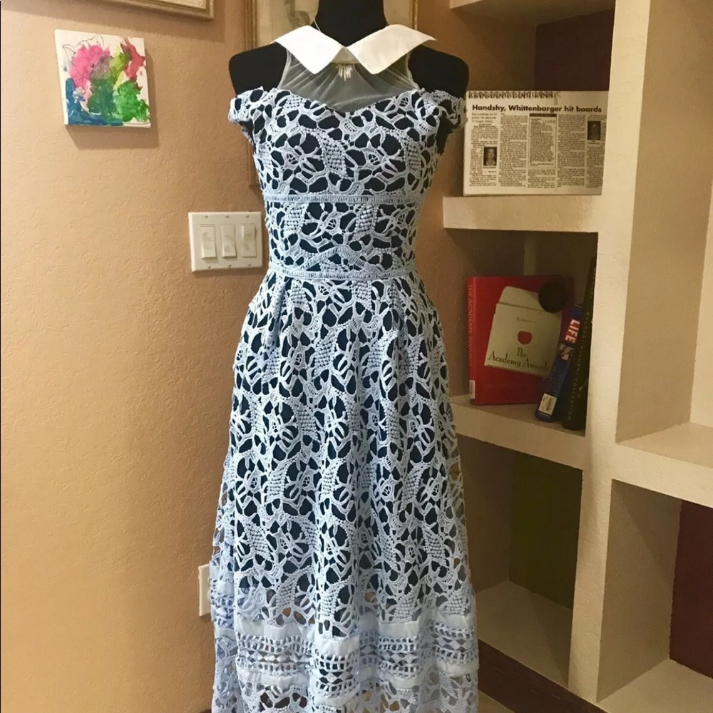 Blue lace dress